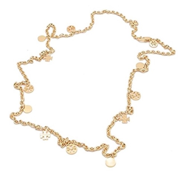 Tory Burch Jewelry - NWT Tory Burch Gold Logo Charm Rosary Necklace
